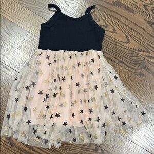 Black and Gold Star Tulle Dress